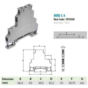 1010371 | MRK 4C | Клеммник 2-х ярусный  4 мм.кв. (синий),1655, Onka