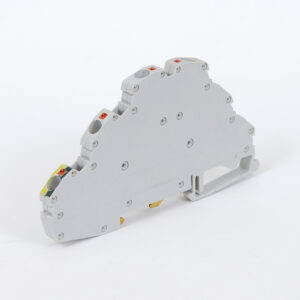 1020201 | OPK 4-3CT | Клеммник пруж.быстрозажимной (Push in) 2-хярусный, с конт. на DIN-рейку, 4 мм.кв., (серый), Onka