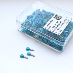 80003980 | 2X0,75 mm 8,0 | ТРУБЧАТЫЕ ДВОЙНЫЕ НАКОНЕЧНИКИ С ИЗОЛЯЦИЕЙ DIN НОРМА  | Голубые